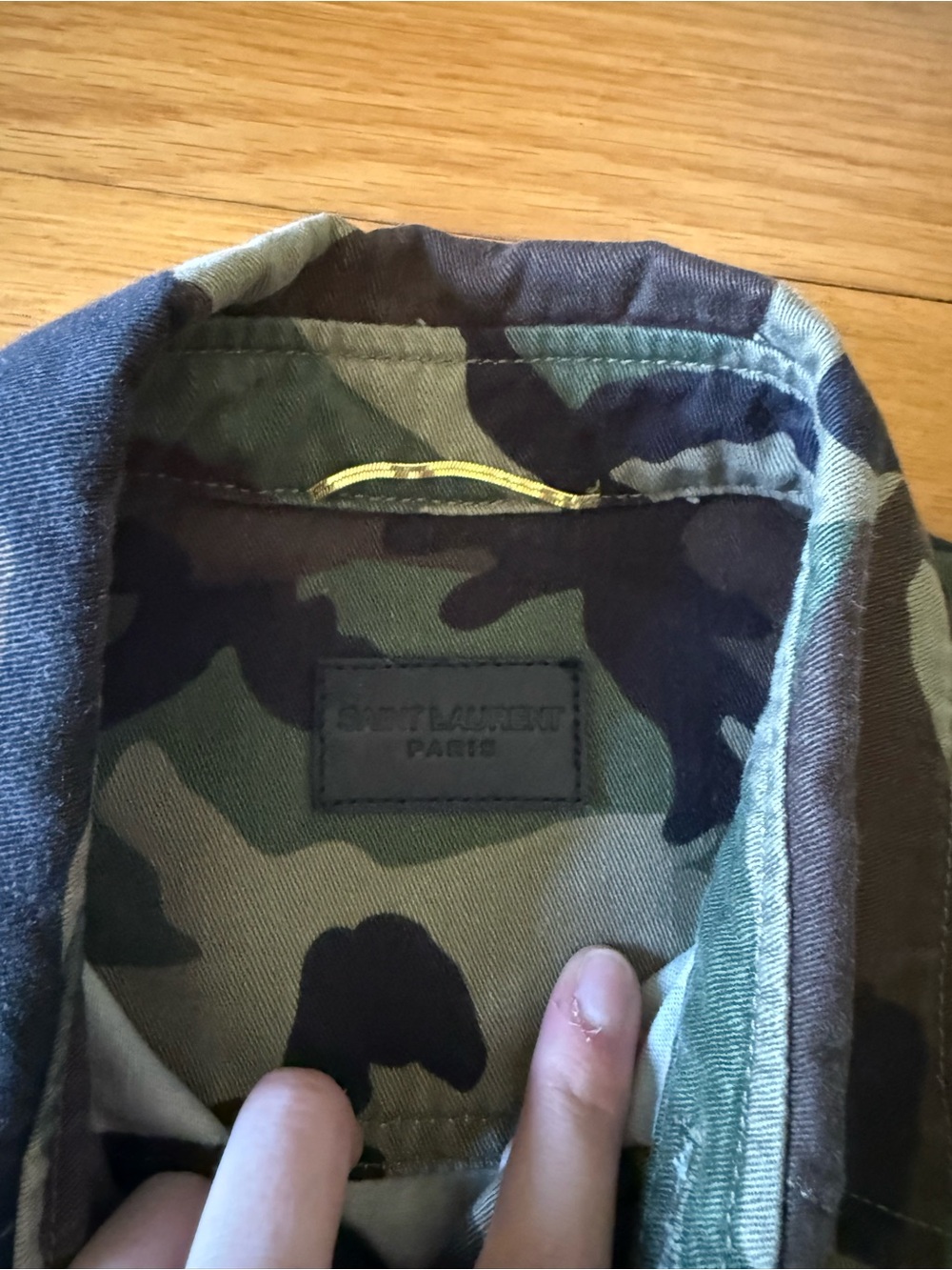 Saint Laurent Green Camouflage Belted Utility Jacket - Women - Picture 6 of 6